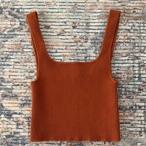 H&M Thick Knit Rust Crop Tank Top